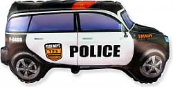 Шар (33"/84 см) Фигура, Полицейская машина, Черный, 1 шт.