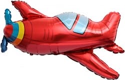 Шар (38"/97 см) Фигура, Самолет, Красный, 1 шт.