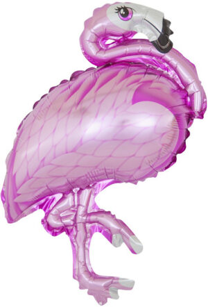 Шар с клапаном (17''/43 см) Мини-фигура, Фламинго, Розовый, 1 шт.