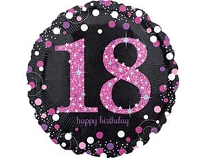 ШАР А 18" HB Sparkling Birthday 18 pink S55