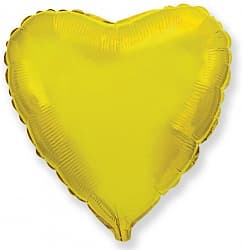 Фольгированный шар (9''/23 см) Мини-сердце, Золото, 1 шт.