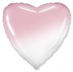 Шар (18"/46 см) Сердце, Розовый, Градиент, 1 шт.