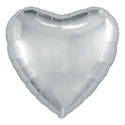 Шар (30"/76 см) Сердце, Серебро, 1 шт. в упак.
