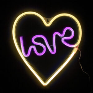 Световая фигура Сердце, Любовь, 25,5*27 см. Теплый белый/Розовый, 1 шт.