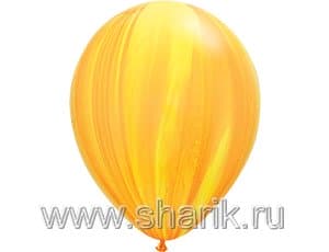 Воздушный шар Q (11"/28см) Супер Агат Yellow Orange 1 упак., 25 шт