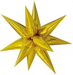 Шар (26"/66 см) Фигура, Звезда составная, Золото, 1 шт.