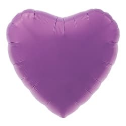Шар (18''/46 см) Сердце, Пурпурно-фиолетовый, 1 шт.