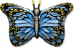 Шар (38''/97 см) Фигура, Бабочка-монарх, Синий, 1 шт.