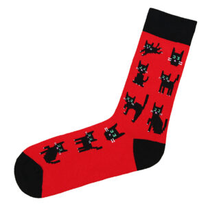 Подарочные носки "с Черным котом", Красные размер 36-41