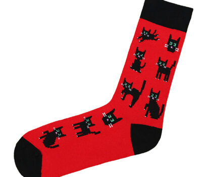 Подарочные носки "с Черным котом", Красные размер 36-41