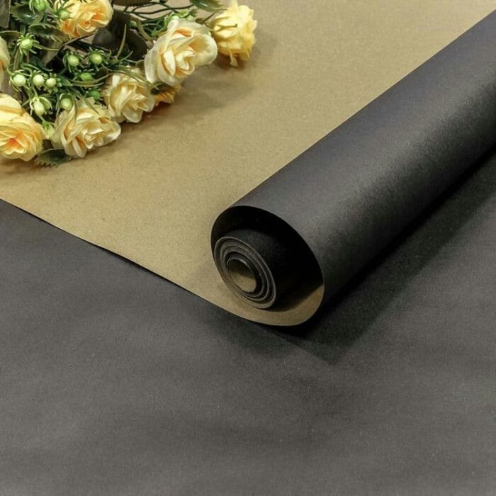 Упаковочная бумага, Крафт (0,7*10 м) Черный, 1 шт.