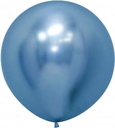 Шар (24''/61 см) Reflex, Зеркальный блеск, Синий (940), хром, 3 шт.
