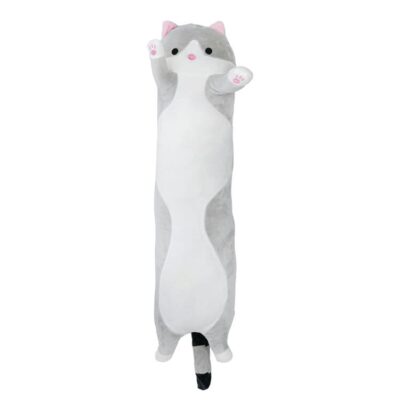 Мягкая игрушка-подушка "Кот батон", Серый, 90 см