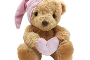 Мягкая игрушка "Медведь в колпачке с розовым сердцем" 30 см