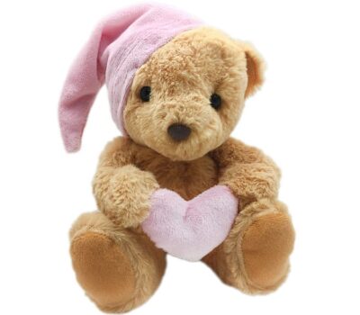 Мягкая игрушка "Медведь в колпачке с розовым сердцем" 30 см