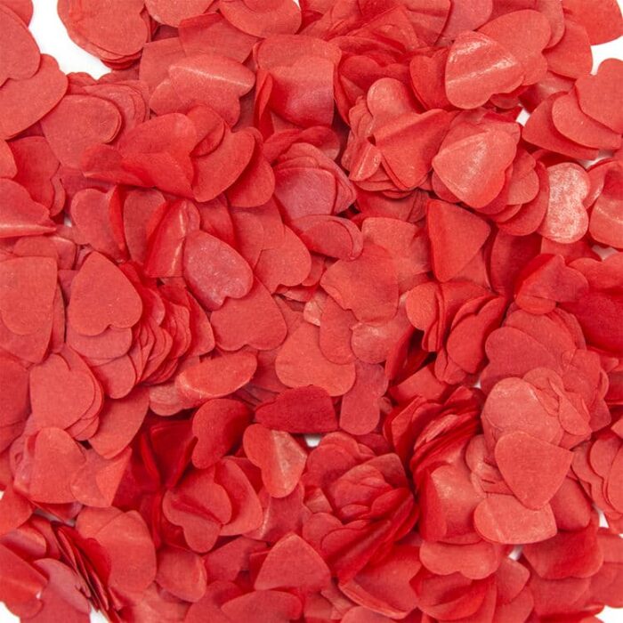 Конфетти тишью Сердце, Красный, 2,5 см, 50 гр