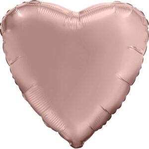 Шар (19"/48 см) Сердце, Розовое Золото, Сатин, 1 шт.