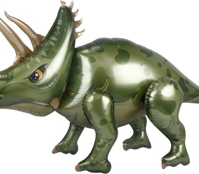 Шар 3D (40''/102 см) Фигура, Динозавр Трицератопс, Зеленый, 1 шт. в уп.