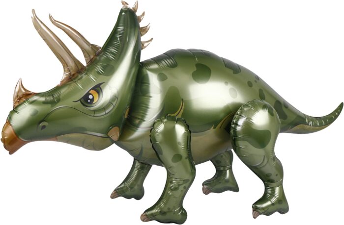 Шар 3D (40''/102 см) Фигура, Динозавр Трицератопс, Зеленый, 1 шт. в уп.