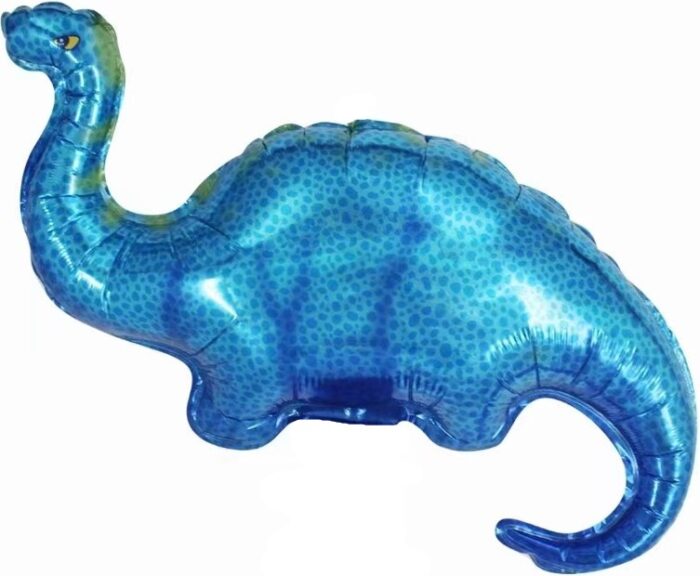Шар с клапаном (17''/43 см) Мини-фигура, Динозавр Диплодок, Синий, 1 шт.