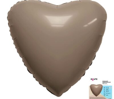 Шар фольгированный (30''/76 см) Сердце, Какао, Сатин, 1 шт. в упак