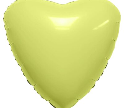 Шар фольгированный (19''/48 см) Сердце, Лимон, Сатин, 1 шт в  упак.