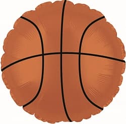 Шар (18"/46 см) Круг, Баскетбольный мяч, Коричневый, 1 шт.