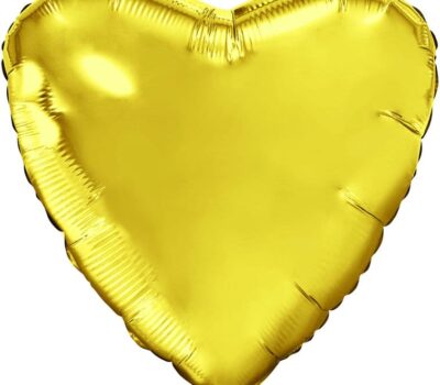 Набор шаров с клапаном (9''/23 см) Мини-сердце, Золото, 5 шт. в упак.