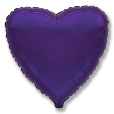 Воздушный шар без рисунка (9''/23 см) Мини-сердце, Фиолетовый, 1 шт.