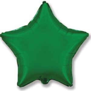 Воздушный шар без рисунка (9''/23 см) Мини-звезда, Зеленый, 1 шт.