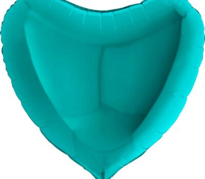 Фольгированный шар (9''/23 см) Мини-сердце, Тиффани, 1 шт.