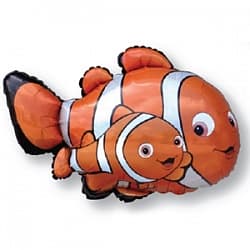 Шар (34"/86 см) Фигура, Рыба-клоун, Оранжевый, 1 шт.
