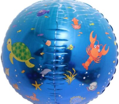 Шар 3D (24''/61 см) Сфера, Подводный мир, 1 шт.