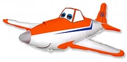 Шар (44"/112 см) Фигура, Гоночный самолет, Оранжевый, 1 шт.