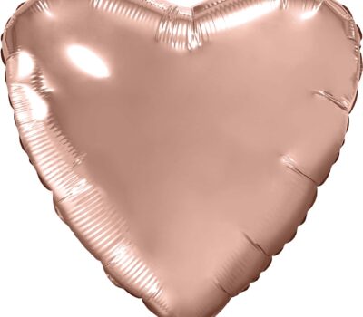 Набор шаров с клапаном (9''/23 см) Мини-сердце, Розовое Золото, 5 шт. в упак.