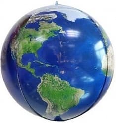 Шар К (24"/61 см) Сфера 3D, Планета Земля, 1 шт.