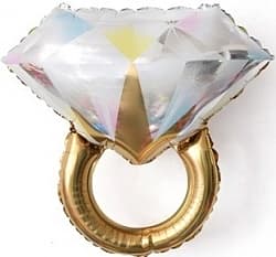 Шар (27"/69 см) Фигура, Кольцо с бриллиантом, Золото, 1 шт.