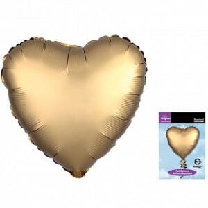 ШАР Сердце Золото Сатин Люкс в упаковке / Satin Luxe Gold