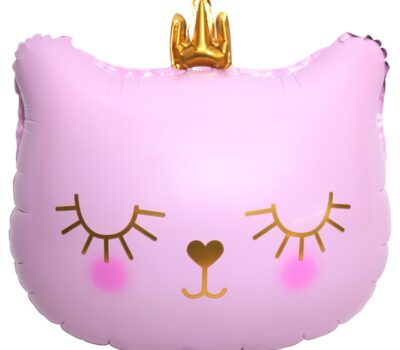 Шар (29"/74см) К ФИГУРА Кошка в короне голова розовая