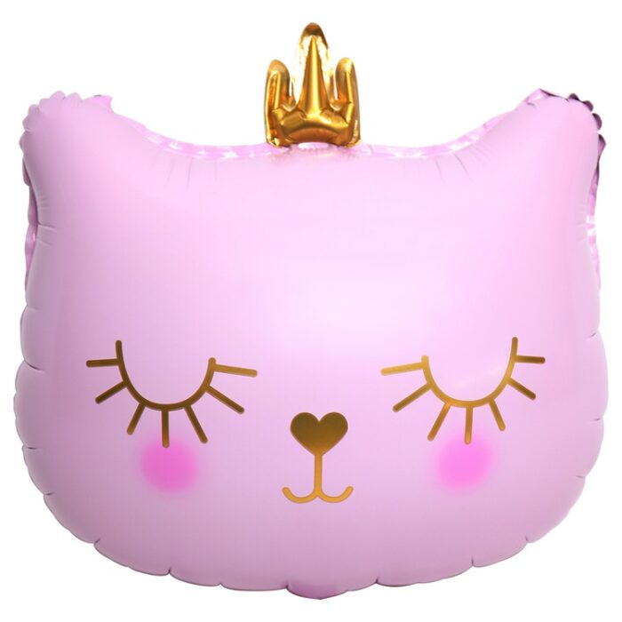 Шар (29"/74см) К ФИГУРА Кошка в короне голова розовая