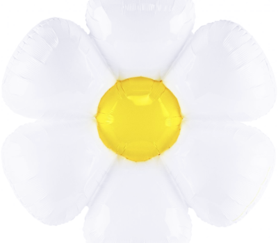 Шар с клапаном (18''/46 см) Цветок, Ромашка (надув воздухом), Белый, 1 шт.