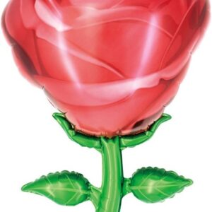 Шар (32''/81 см) Цветок, Роза, Красный, 1 шт.