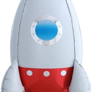 Шар (28''/71 см) Фигура, 3D Ракета, Красный
