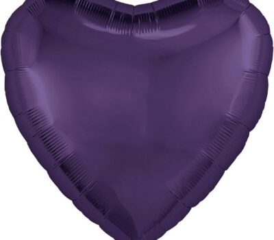 Шар (19''/48 см) Сердце, Темно-фиолетовый, 1 шт.