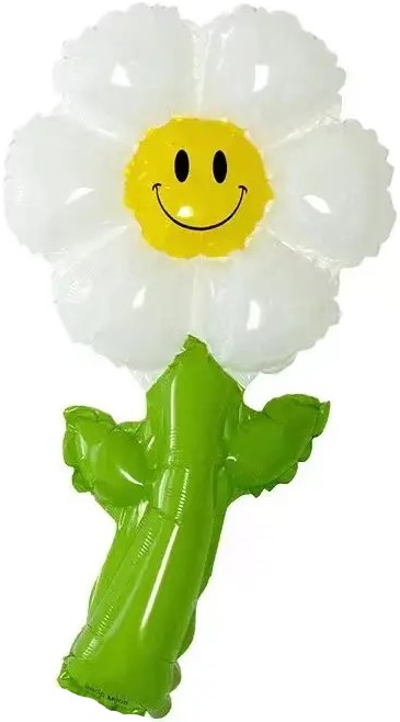 Шар с клапаном(17"/43см)Мини-цветок,Ромашка,Белый