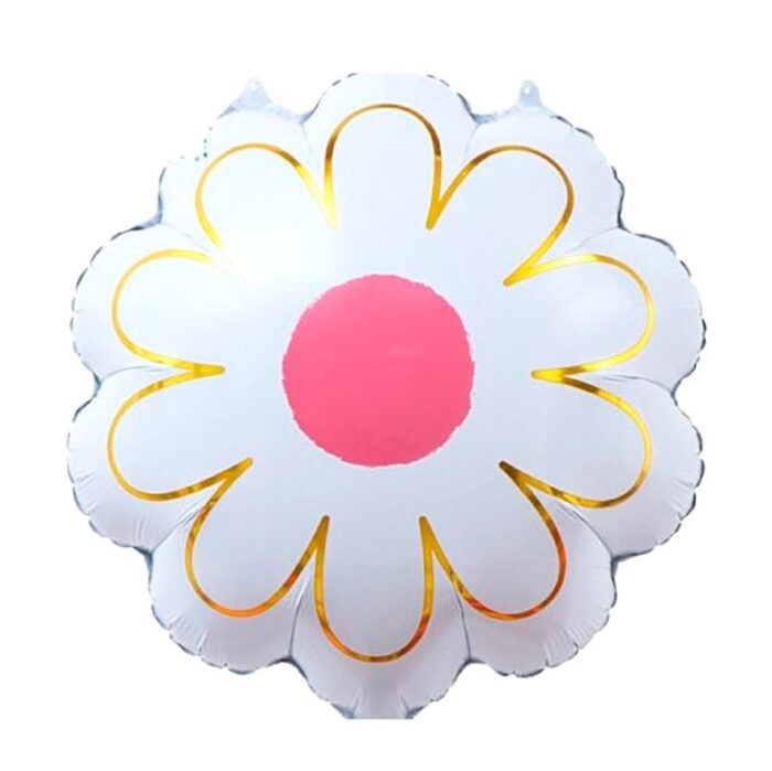 Цветок белый, фольгированный шар