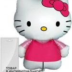 Шар (26''/66 см) Фигура, Hello Kitty, Котенок с бантиком, Розовый, 1 шт. в упак.
