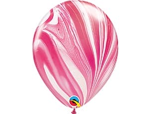 Воздушный шар Q (11"/28см) Супер Агат Red White 1 упак., 25 шт