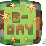 ШАР А 18" TNT Party B-DAY Пиксели квадрат S40