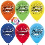 Воздушный Шар (12''/30 см) Яркий взрыв, С Днем Рождения!, Ассорти, пастель, 2 ст, 12 шт.